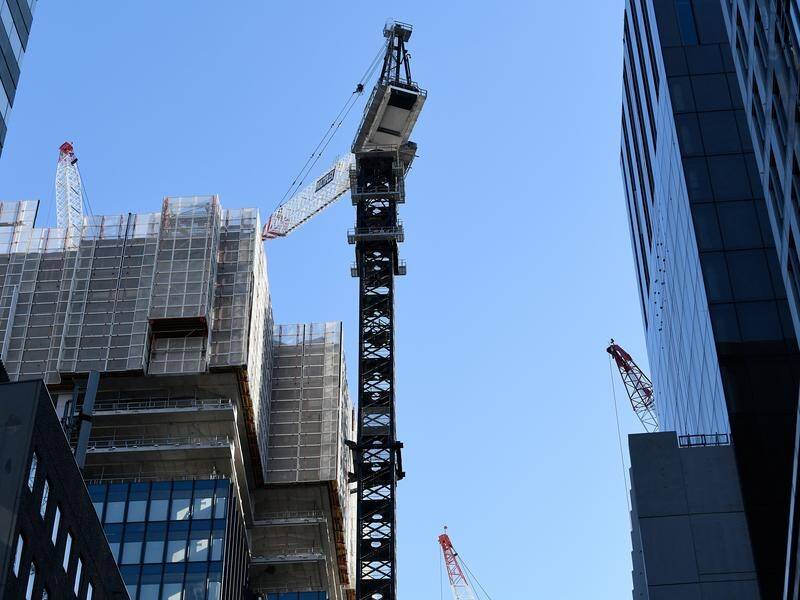 The value of construction work completed in the June quarter has fallen by less than expected.