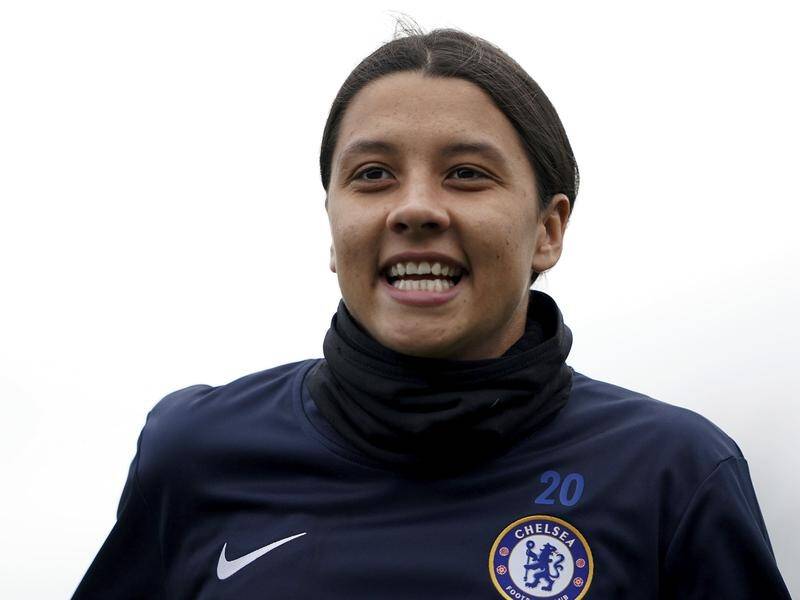 Chelsea's Sam Kerr has scored two more goals for the champions in their 6-1 WSL win at Man United.