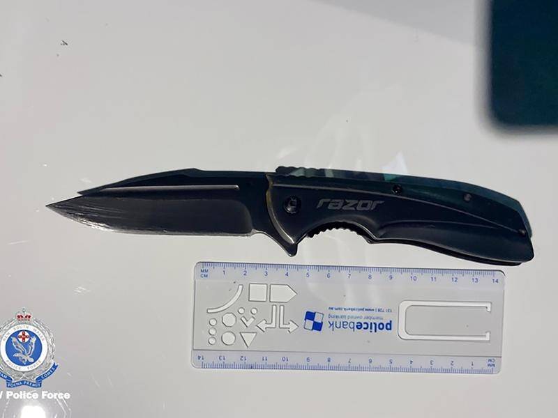 One of almost 40 knives seized by NSW police during Operation Saber VI.