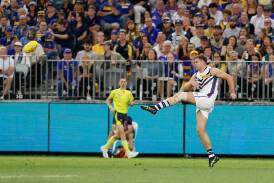 Fremantle ruckman Sean Darcy played his first AFL match of the season in Saturday's western derby. (David Woodley/AAP PHOTOS)