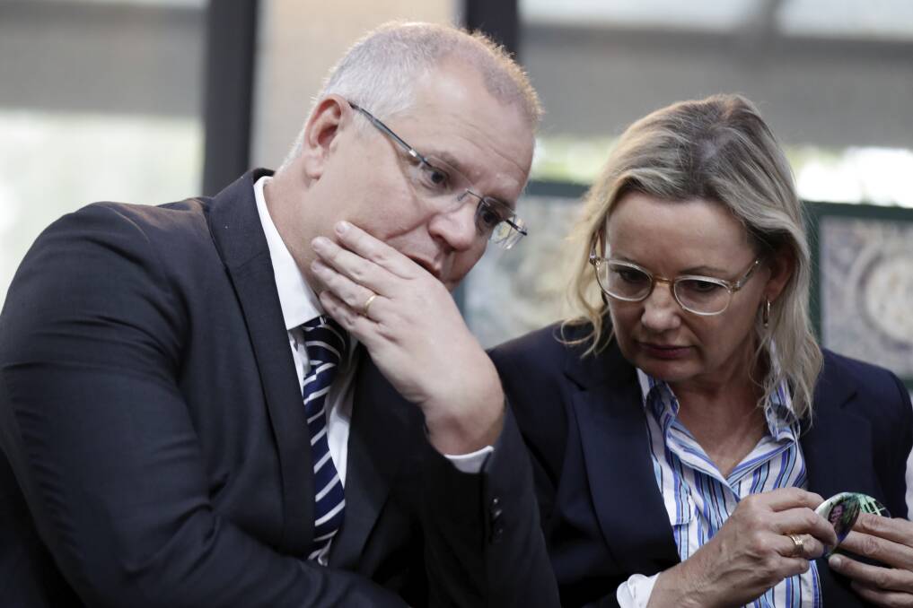 Prime Minister Scott Morrison and Liberal MP Sussan Ley during a community event in Wodonga, Victoria, on Tuesday 7 May 2019. PHOTO: Mark Jesser