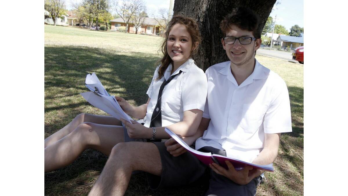 LEETON High School students Sally Boardman and Nick Ronfeldt find a calm place to study.