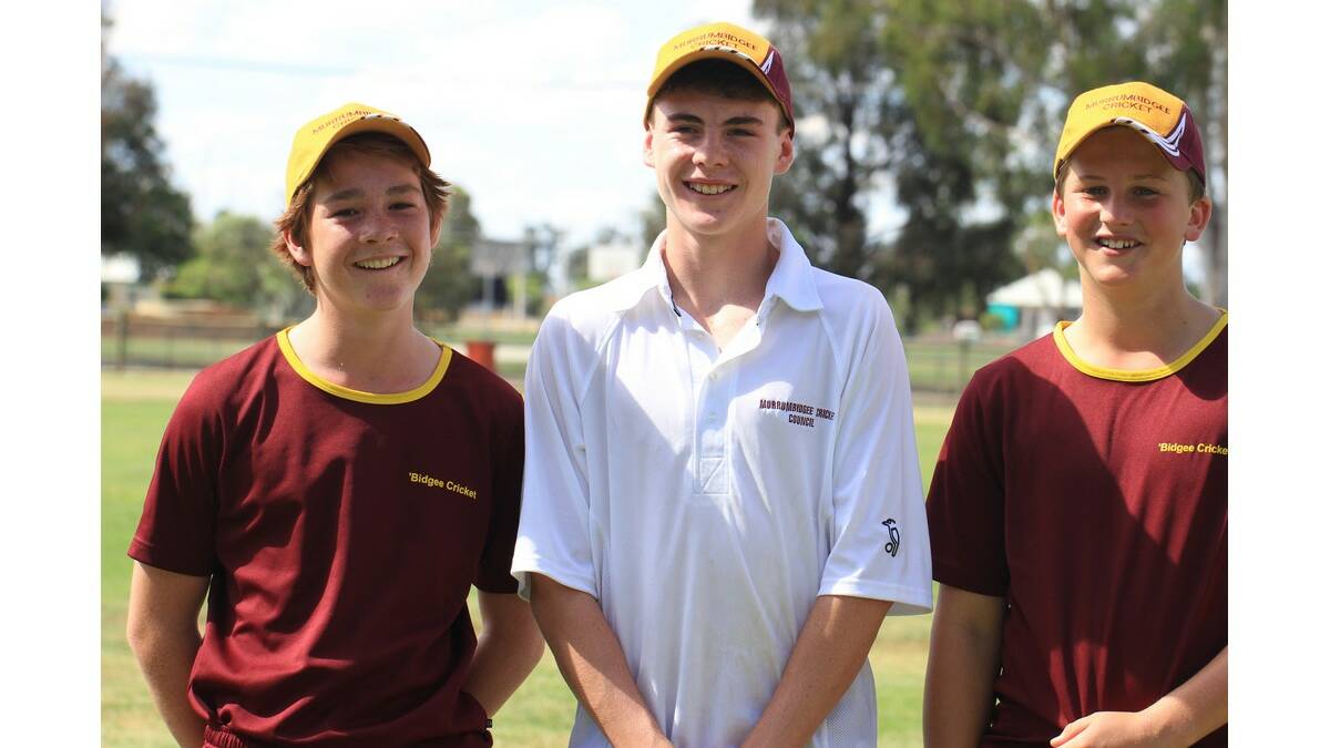 MURUMBIDGEE representatives (from left) Angus Boulton (Leeton), Rupert Lilburne (Hay) and Isaac Campbell (Griffith) played for Riverina in the Kookaburra Cup under 14s state championship last week.