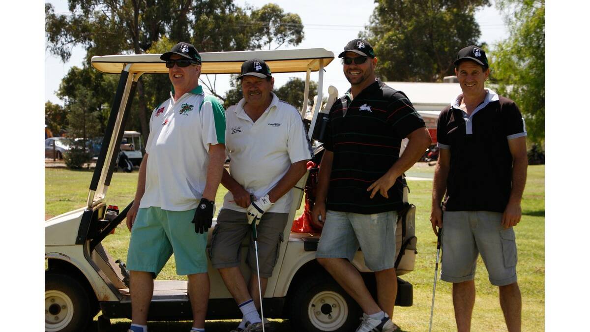 THE MS Charity Golf Day in Leeton last weekend attracted a full field of players, including (from left) Matt Piper, John Wallace, Shane Wallace and Wayne Tyndall.