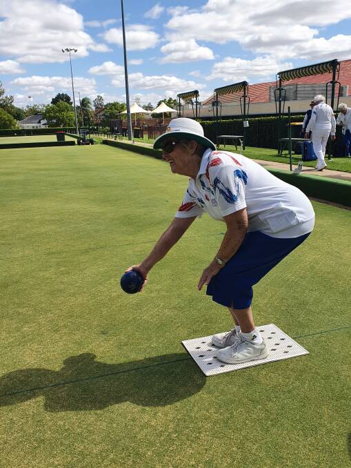 ON A ROLL: Leeton Soldiers Club bowler Val Bloem delivers a winning shot during a recent game. 