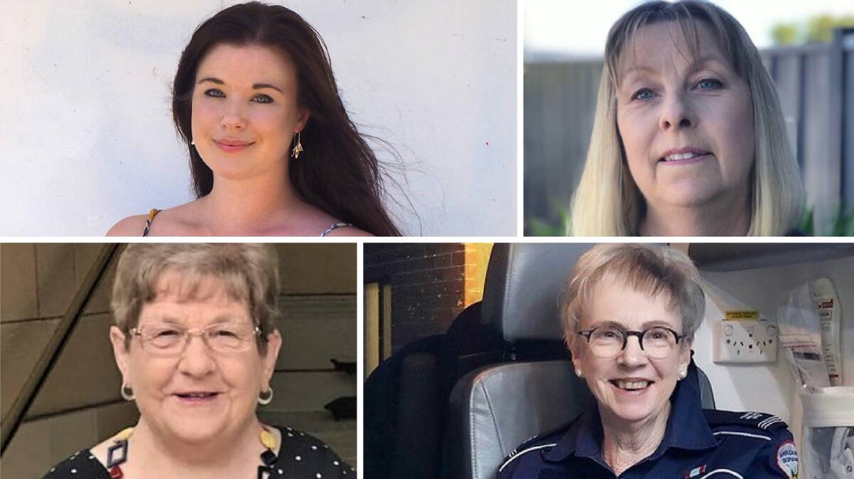 Tasmania's 2021 Local Hero nominees: clockwise from top left, Eva Mackinley, Toni Johnstone, Suzanne Smith and Edna Pennicott. 