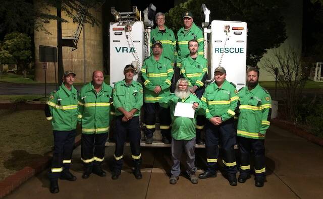 LOOKING GOOD IN GREEN: Leeton VRA members Peta Sinclair (back, left), Glenn Newman, Simon Ingram (middle, left), Brodie Hehir, Jason Smith (front, left), Rod Boots, Glen Hehir, Andy McPhee, Paul Smith and Jared Teerman model the branch's new uniforms. PHOTO: Contributed