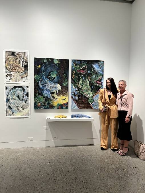 ON SHOW: Sarah Louise with her mum Linda Chilby at the opening of 'Zoomers' at the Hazlehurst Gallery in Sydney. PHOTO: Contributed