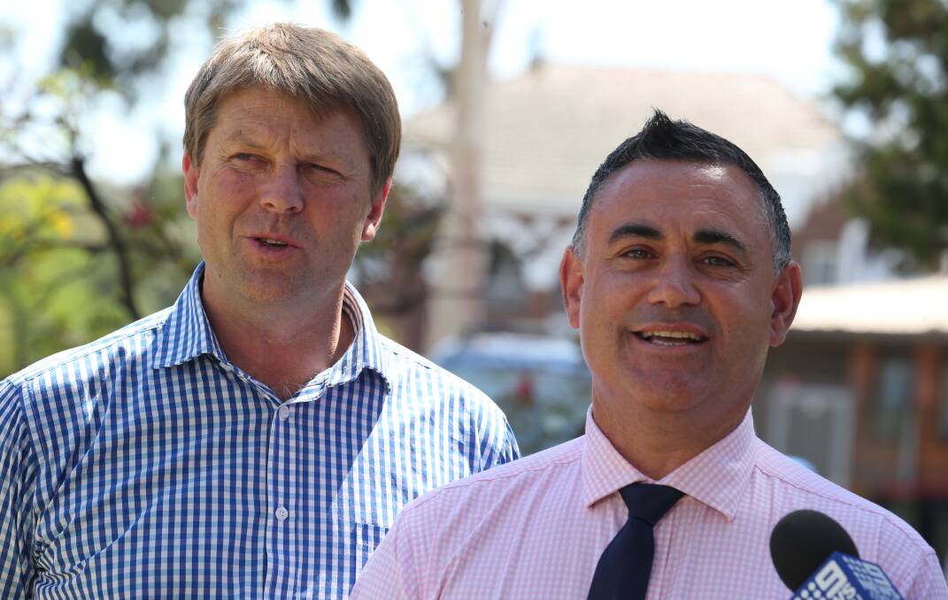 Deputy Premier John Barilaro and then Member for Murray Austin Evans in 2018. PHOTO: Anthony Stipo