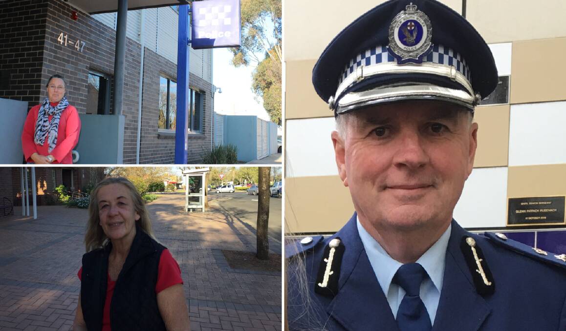 CONCERNED: Murrumbidgee Police District's acting commander Detective Superintendent Peter O'Brien (right) addresses rural crime concerns brought forth by Kerrie Johnston (top left) and Debbie Buller (bottom left).