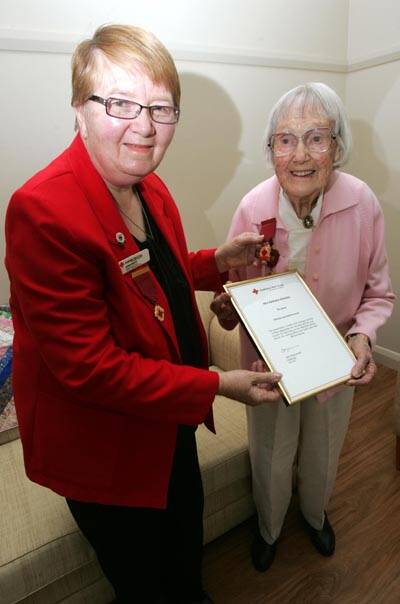 NATHALIE Semmler (right) was recognised for 70 years of service to the Barellan Red Cross this week, with zone representative Dawn Smith presenting her with a medallion and certificate.