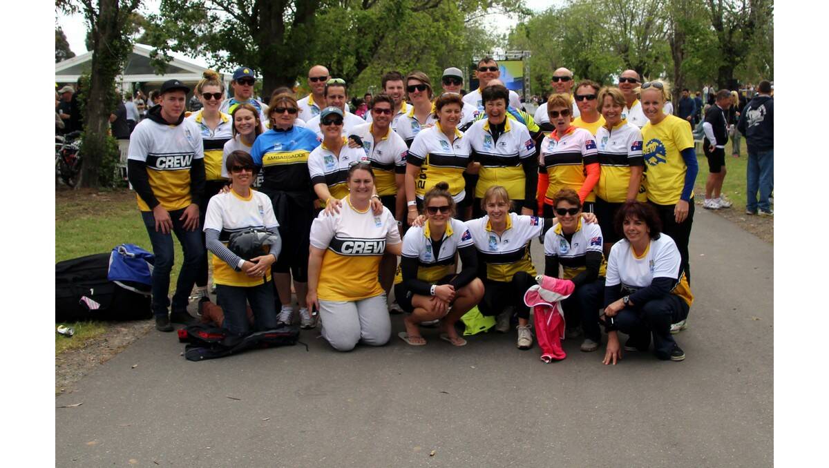 RIDERS and crew members of "Team Michael" during the Ride to Conquer Cancer last weekend.